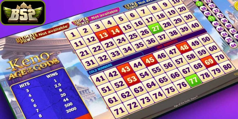 Thực hiện cách chơi Keno B52Club, đặt cược nhanh 